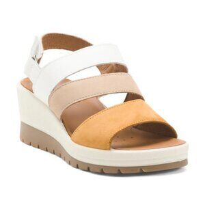 IGI&CO Made In Italy Nubuck Leather Multi-band Wedge Sandals